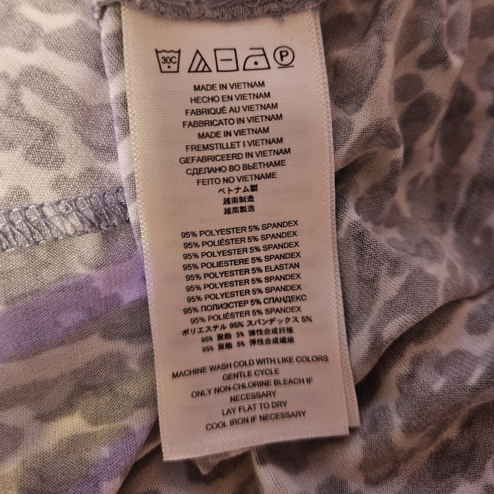 Michael Kors Grey Draped Animal Print Mini Dress - Size Small - Picture 9 of 9